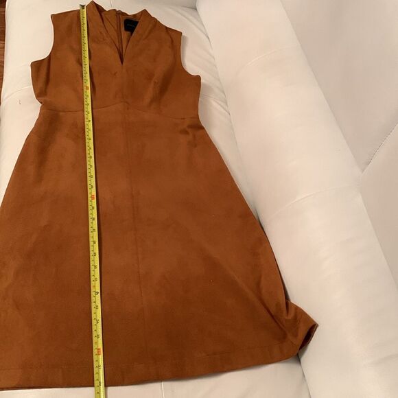 Alex Marie Faux Suede V-Neck Zipper Closure Brown Size 4 - Picture 6 of 10